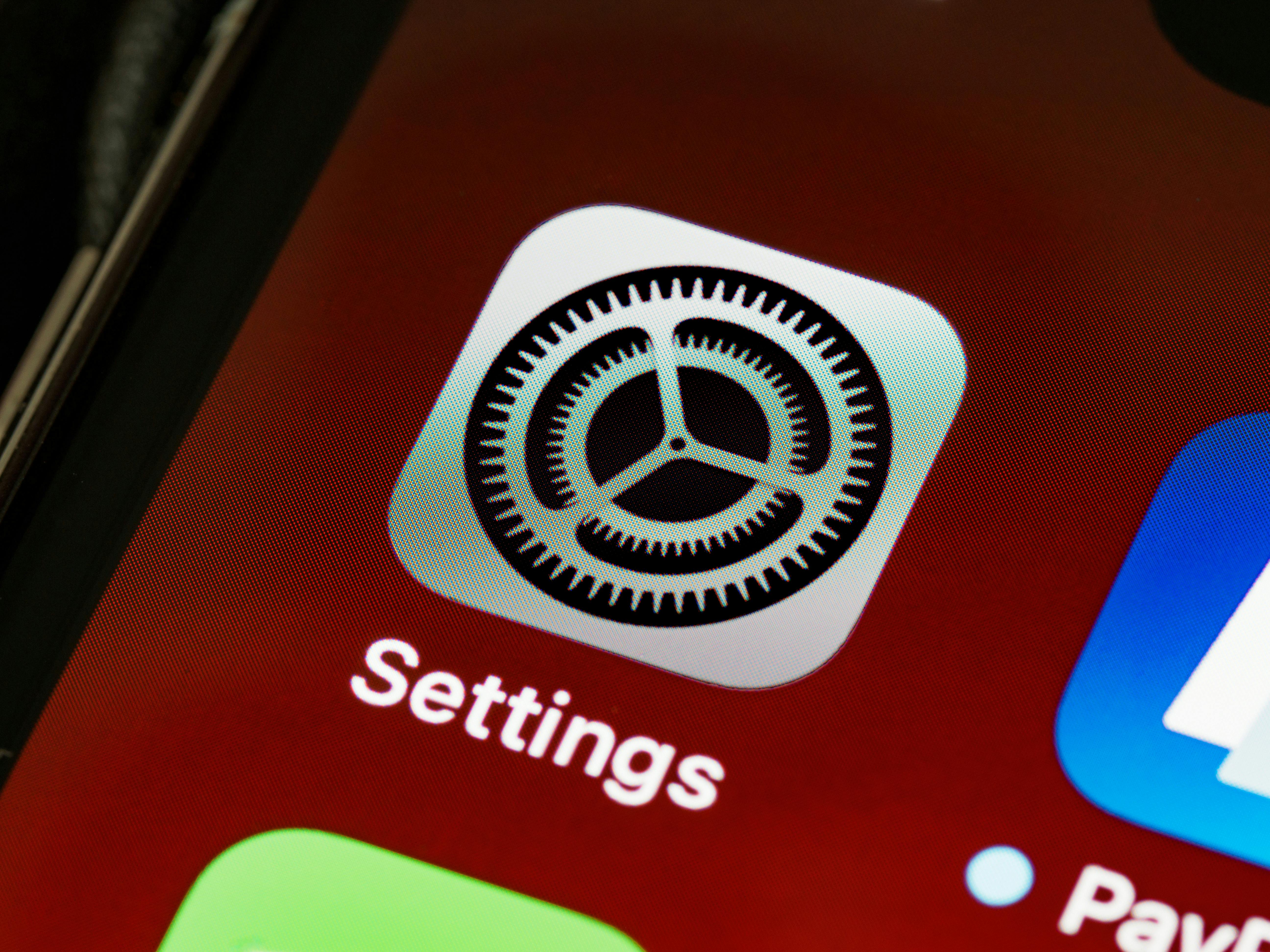 close up of the settings app on an iPhone 14