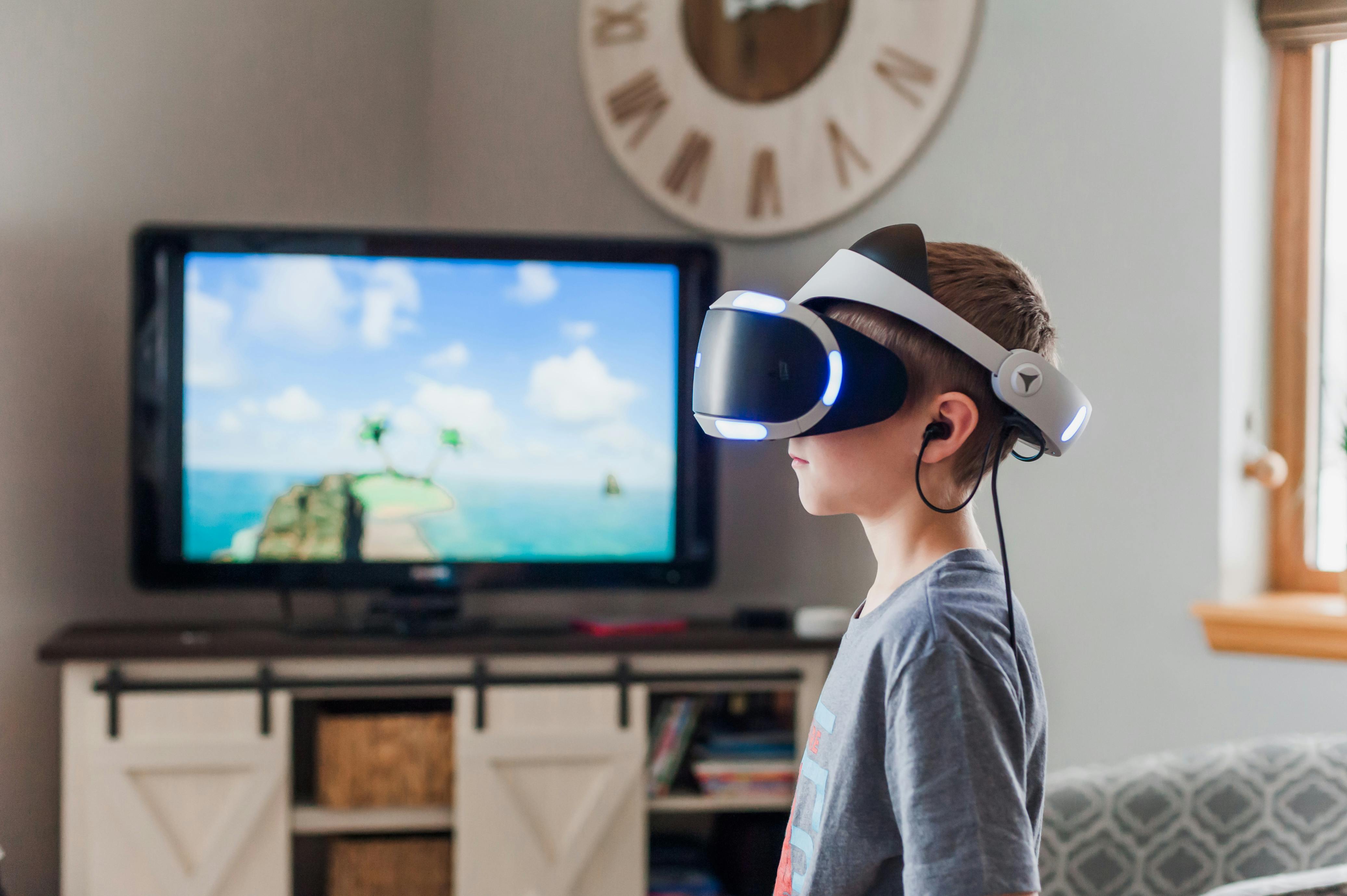 youth on VR headset