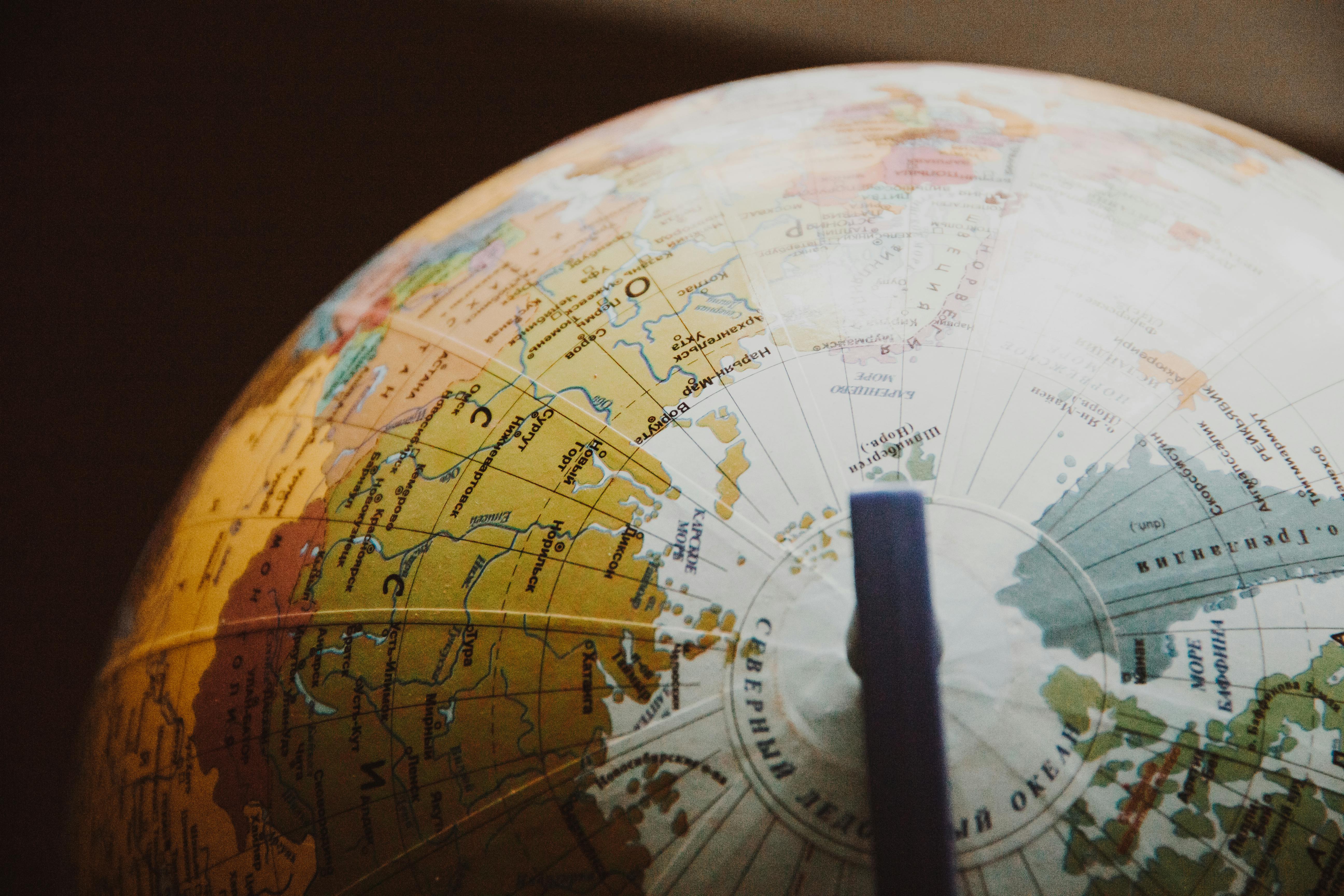 Globe representing mobile data connectivity across international destinations